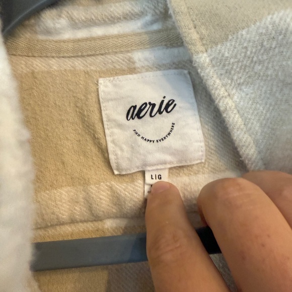 Aerie Fleece Flannel Oversized Button Down shirt - Picture 3 of 3